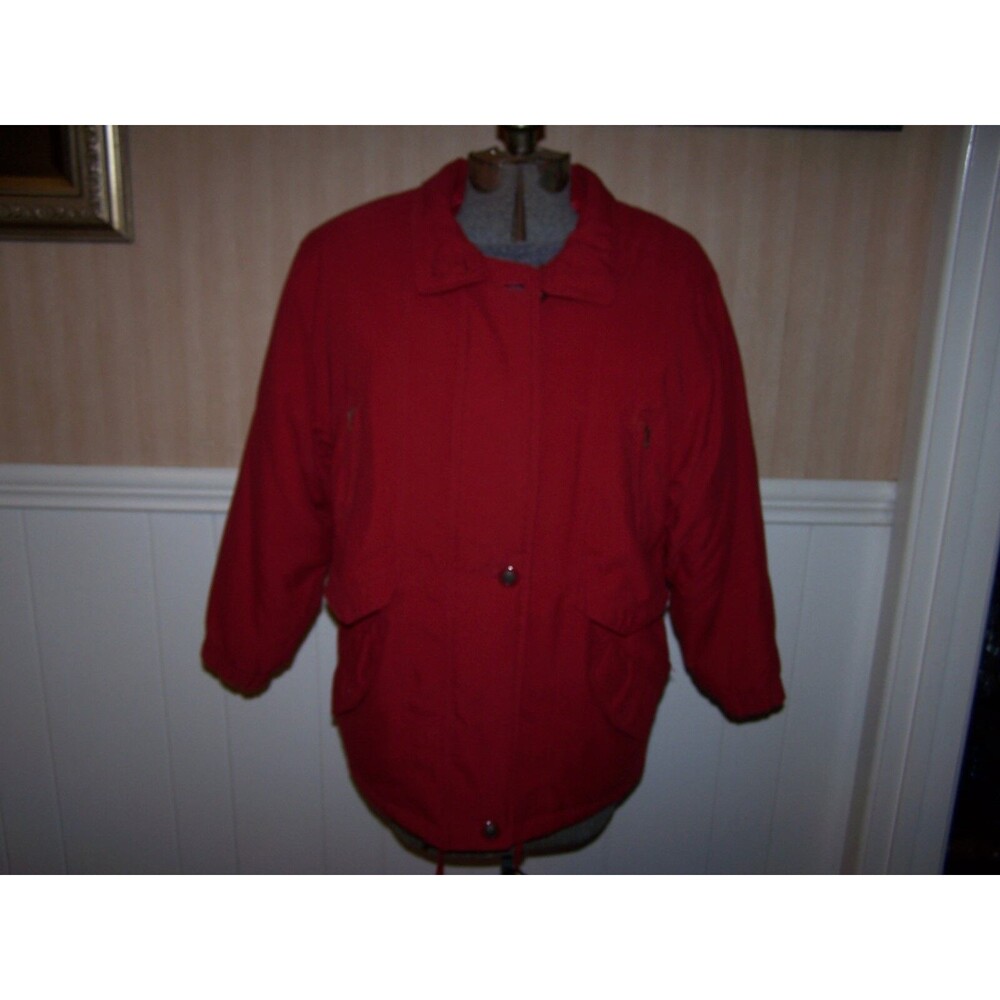Preswick & Moore  womans red coat size pls walking length‎ warm! preowned